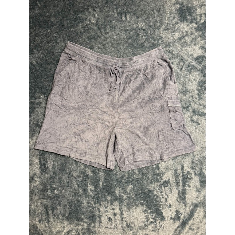 Nautica Terry Cloth Shorts Men XL Blue Gray Bamboo Blend Cargo Drawstring